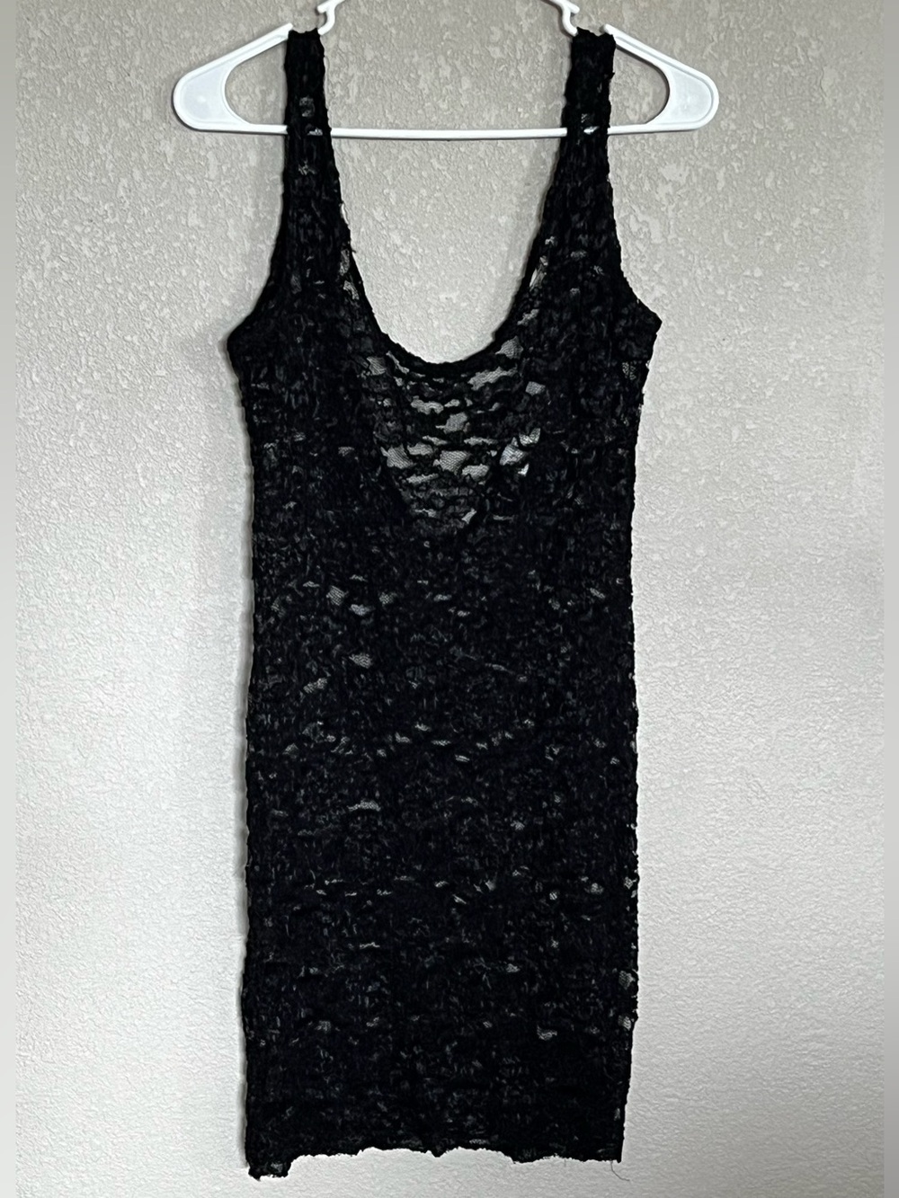 VTG Victoria's Secret Gold Label Black Lace Bodycon Slip Mini Dress / Lingerie